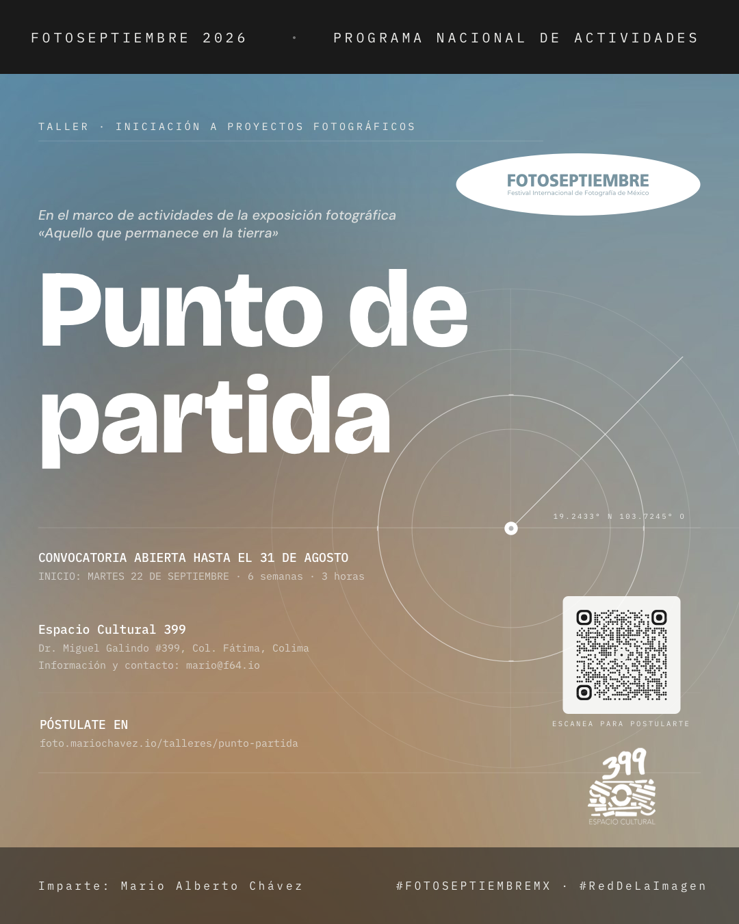 Cartel del taller Punto de partida — convocatoria abierta hasta el 31 de agosto de 2026